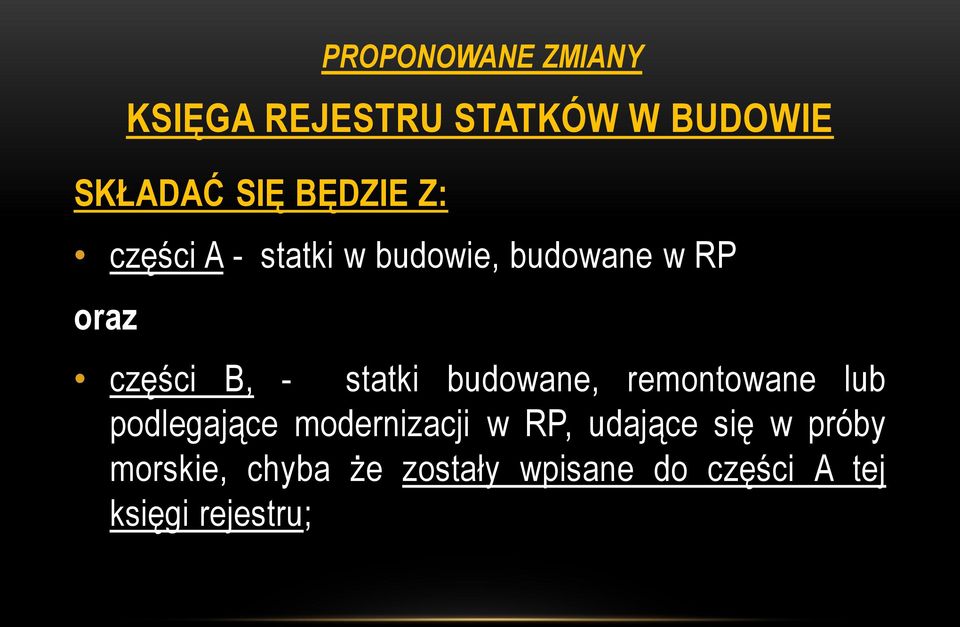 statki budowane, remontowane lub podlegające modernizacji w RP, udające