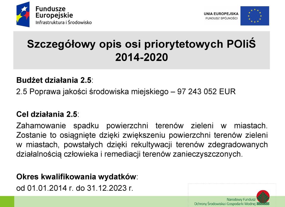 5: Zahamowanie spadku powierzchni terenów zieleni w miastach.