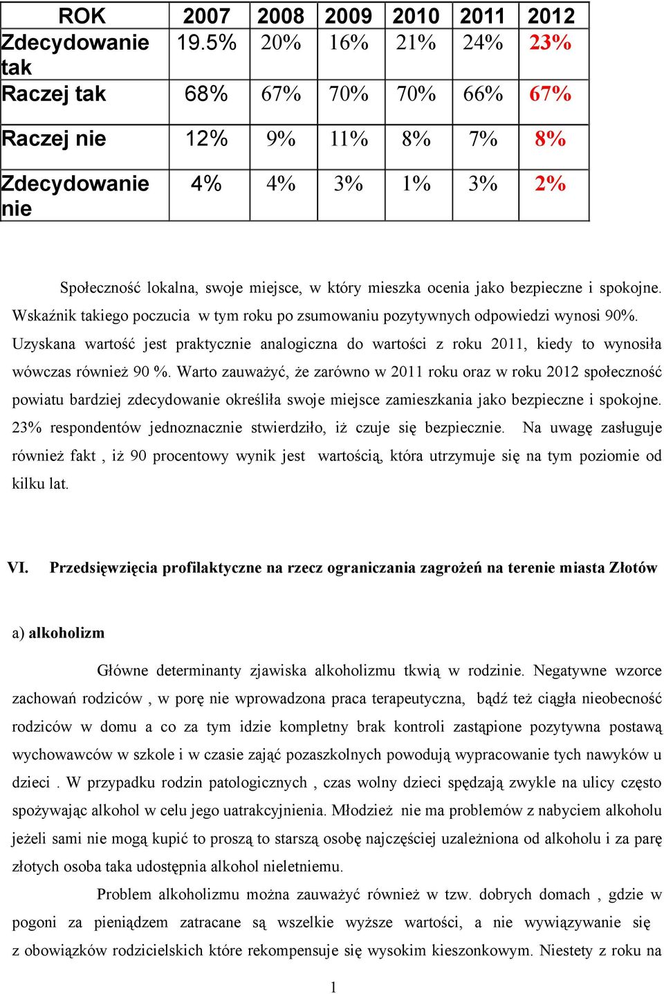 Wskaźnik takiego poczucia w tym roku po zsumowaniu pozytywnych odpowiedzi wynosi 9%. Uzyskana wartość jest praktycznie analogiczna do wartości z roku, kiedy to wynosiła wówczas również 9 %.