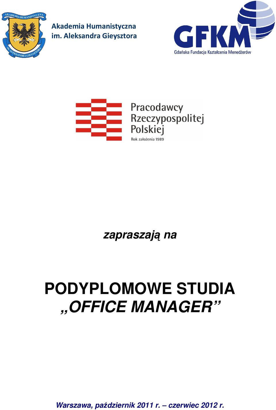 PODYPLOMOWE STUDIA OFFICE MANAGER