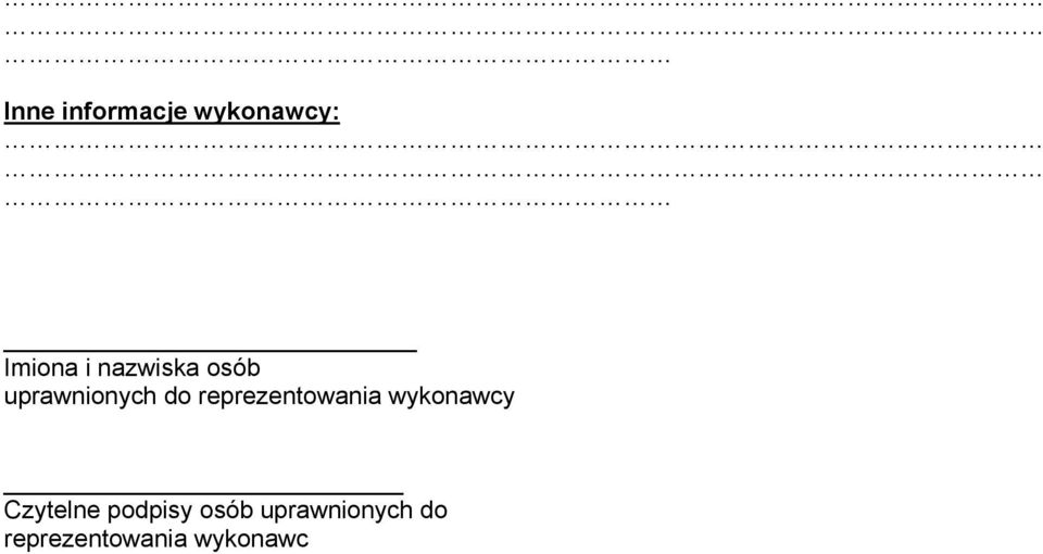 reprezentowania wykonawcy Czytelne