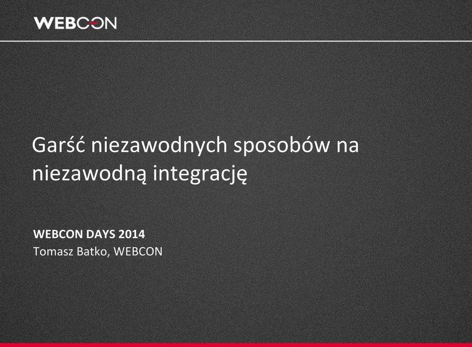 integrację WEBCON DAYS