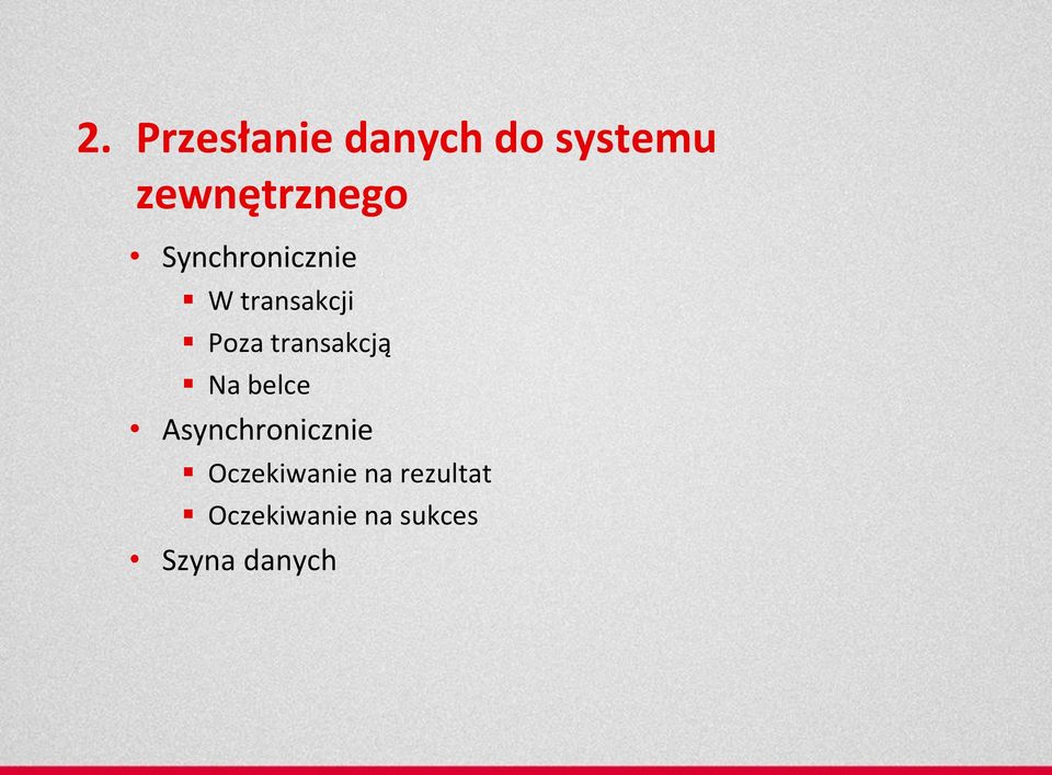 Poza transakcją Na belce Asynchronicznie