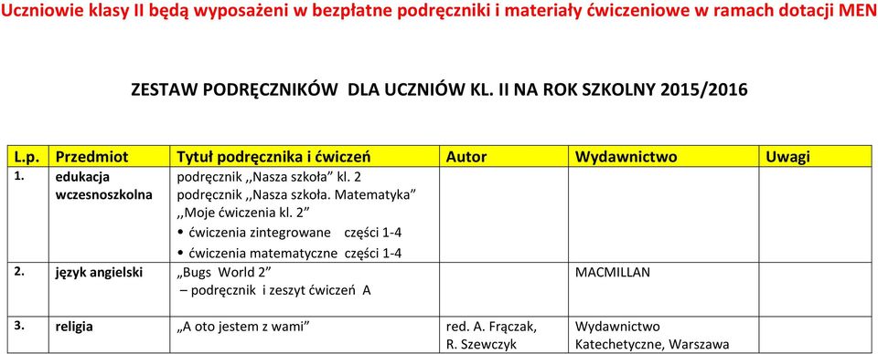 Matematyka,,Moje ćwiczenia kl. 2 ćwiczenia zintegrowane części 1-4 ćwiczenia matematyczne części 1-4 2.