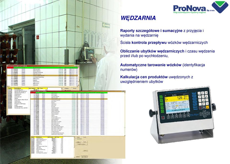 i czasu wędzenia przed i/lub po wychłodzeniu, Automatyczne tarowanie wózków