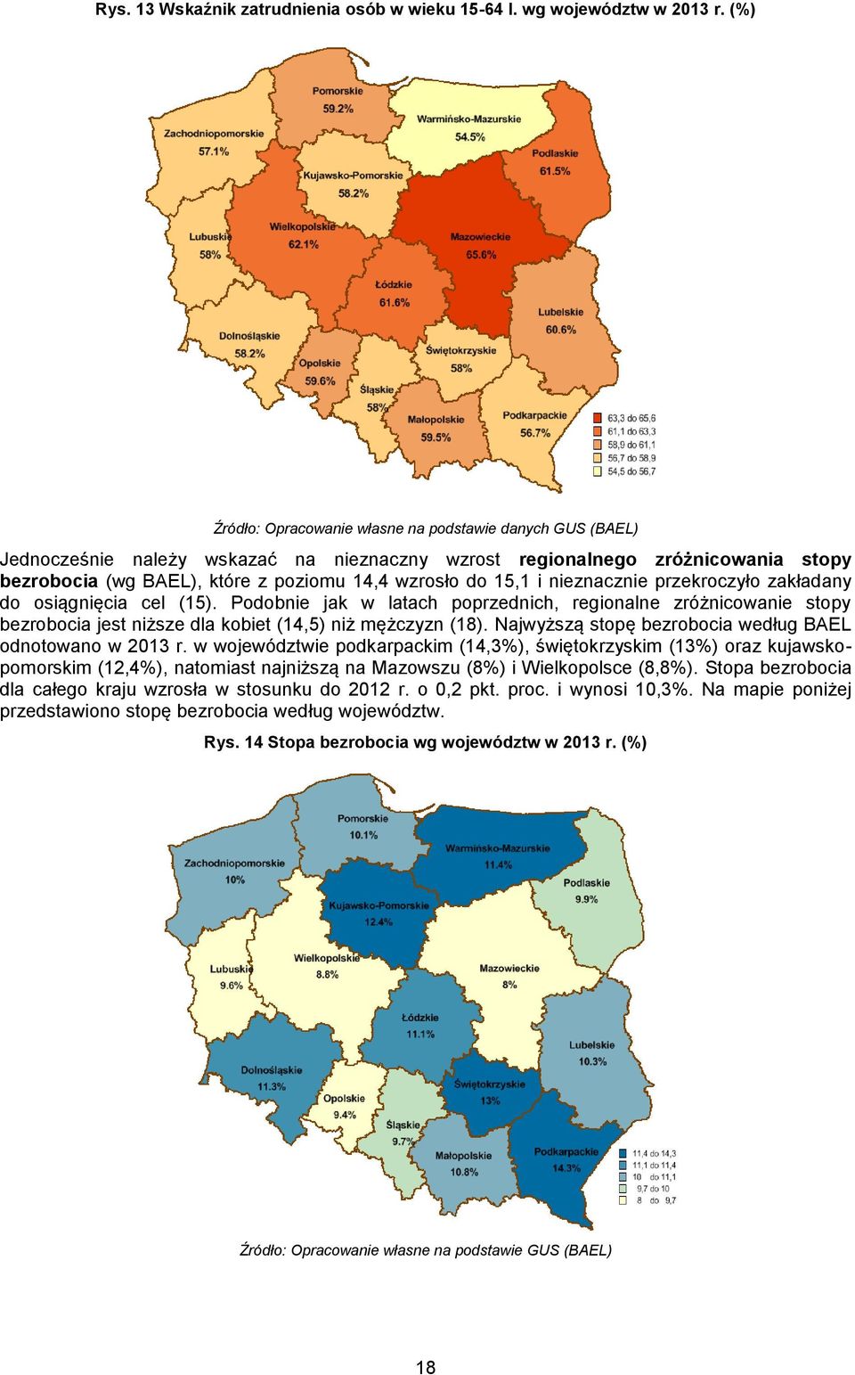 niezncznie przekroczyło zkłdny do osiągnięci cel (15). Podobnie jk w ltch poprzednich, regionlne zróżnicownie stopy bezroboci jest niższe dl kobiet (14,5) niż mężczyzn (18).