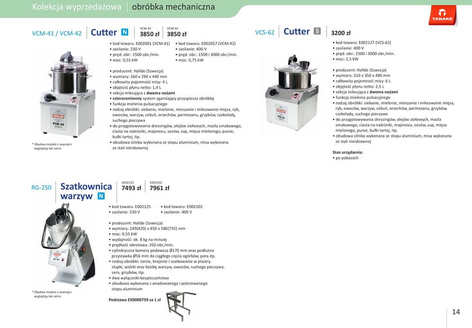 producent: Hallde (Szwecja) wymiary: 260 x 290 x 440 mm całkowita pojemność misy: 4 L objętość płynu netto: 1,4 L sekcja miksująca z dwoma nożami czteroramienny system zgarniający przyspiesza obróbkę