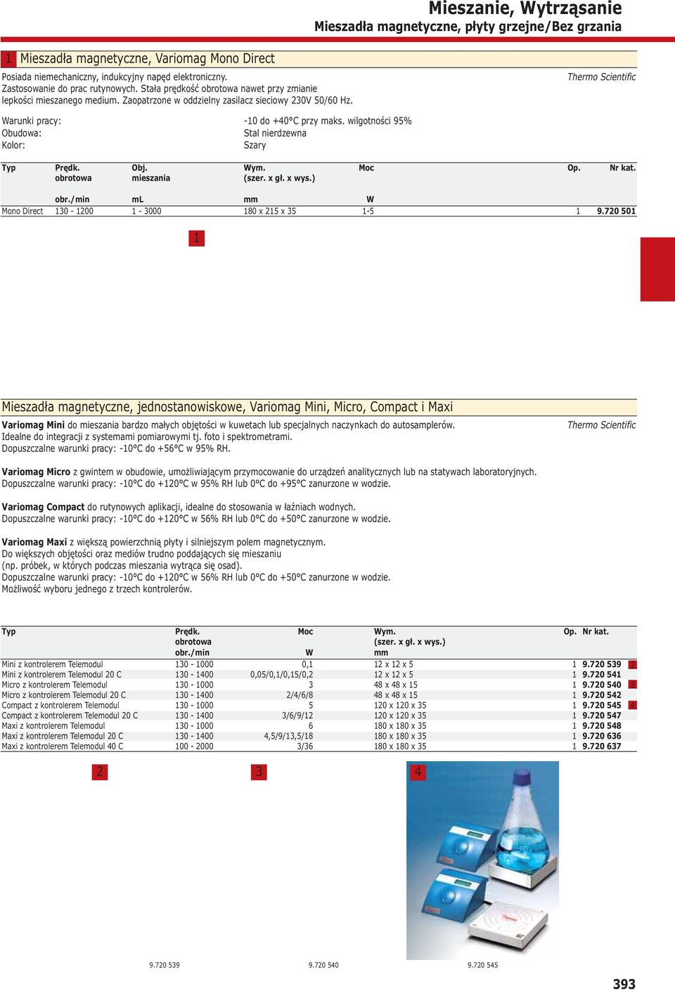 wilgotności 9% Stal nierdzewna Szary Typ Prędk. obrotowa Obj. mieszania Wym. (szer. x gł. x wys.) Moc obr./min ml W Mono Direct 0-00 - 000 0 x x - 9.