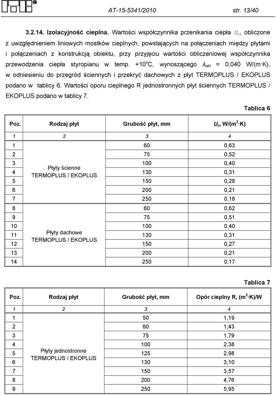 wartości obliczeniowej współczynnika przewodzenia ciepła styropianu w temp.