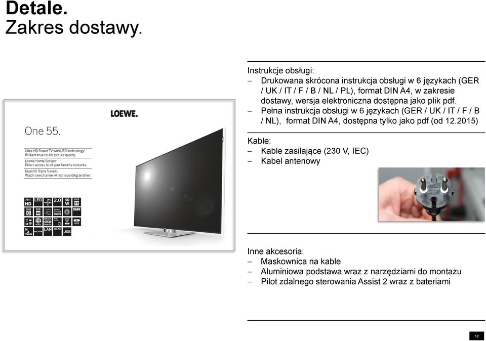 zakresie dostawy, wersja elektroniczna dostępna jako plik pdf.