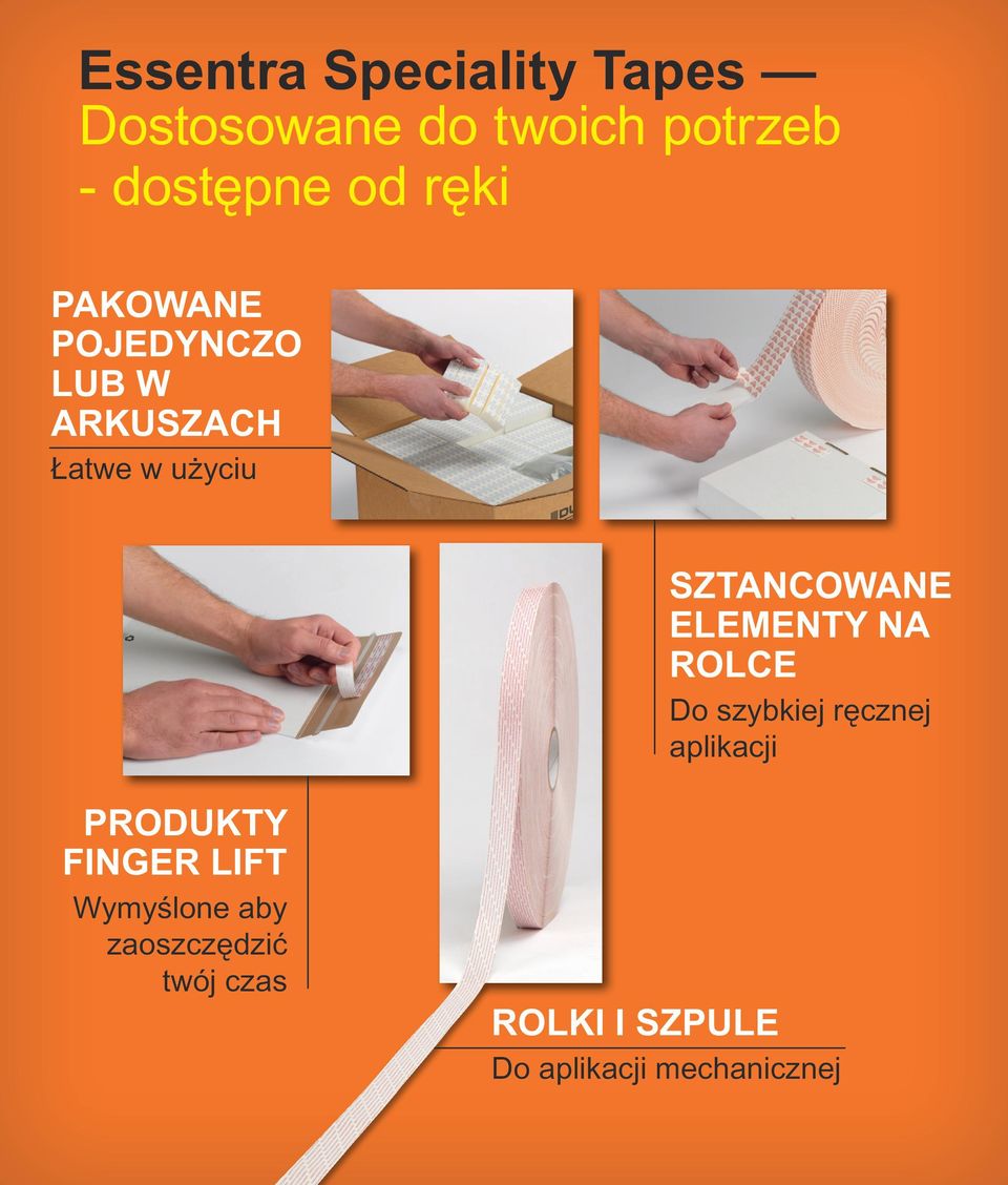 ELEMENTY NA ROLCE Do szybkiej ręcznej aplikacji PRODUKTY FINGER LIFT