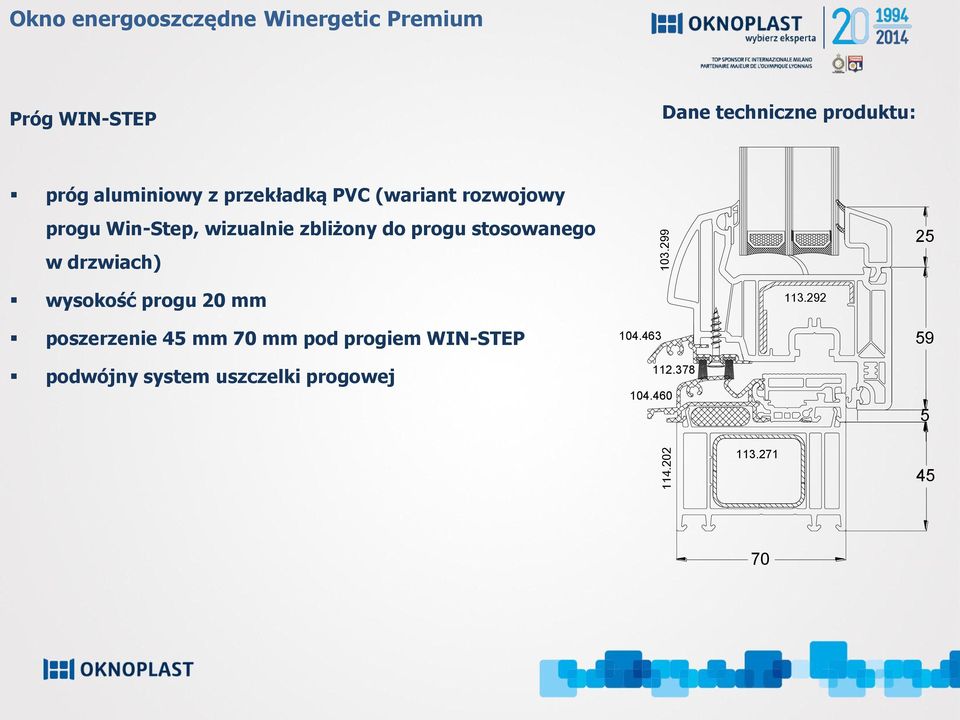 (wariant rozwojowy progu Win-Step, wizualnie zbliżony do progu stosowanego w