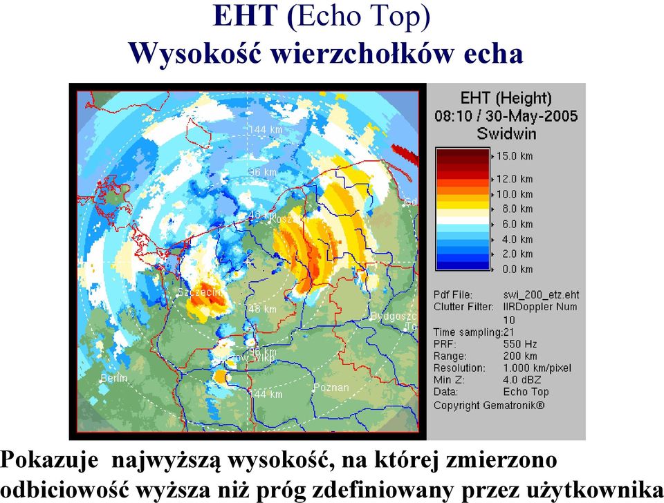 której zmierzono odbiciowość wyższa