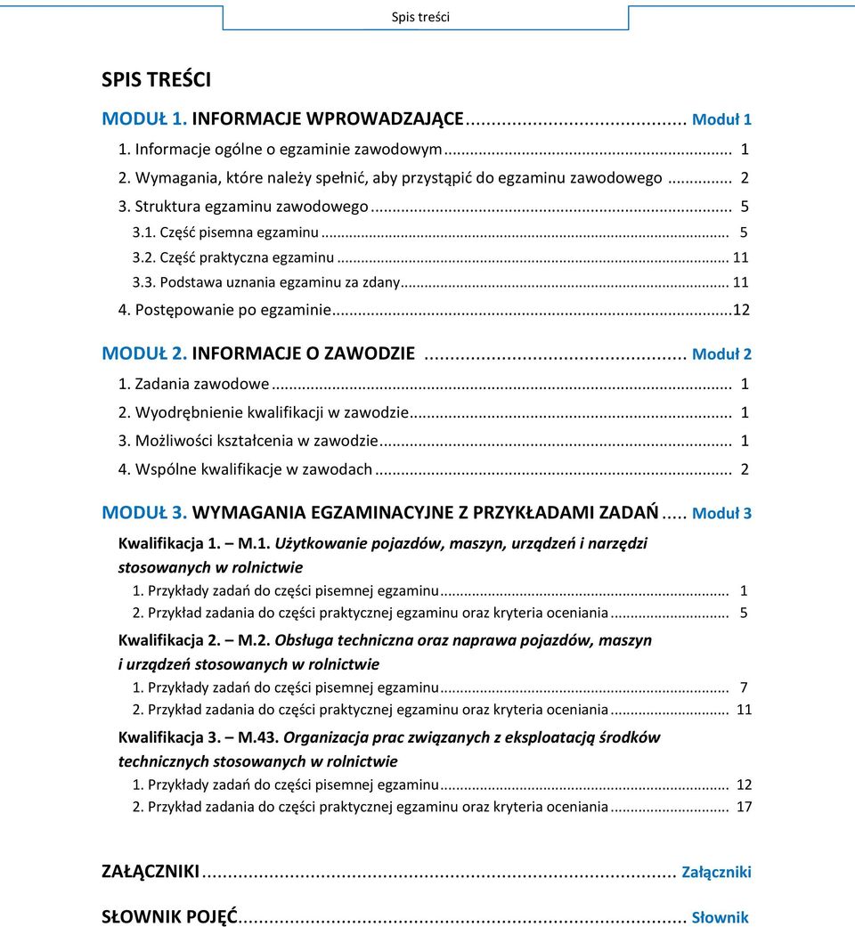 INFORMACJE O ZAWODZIE... Moduł 2 1. Zadania zawodowe... 1 2. Wyodrębnienie kwalifikacji w zawodzie... 1 3. Możliwości kształcenia w zawodzie... 1 4. Wspólne kwalifikacje w zawodach... 2 MODUŁ 3.