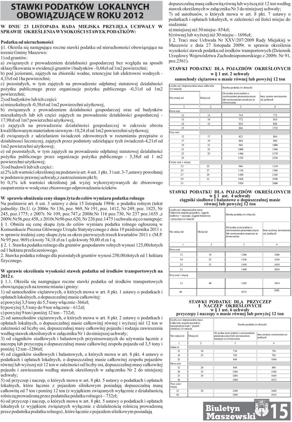 sklasyfikowania w ewidencji gruntów i budynków - 0,68z³ od 1m2 powierzchni; b) pod jeziorami, zajêtych na zbiorniki wodne, retencyjne lub elektrowni wodnych - 4,33z³ od 1ha powierzchni; c)