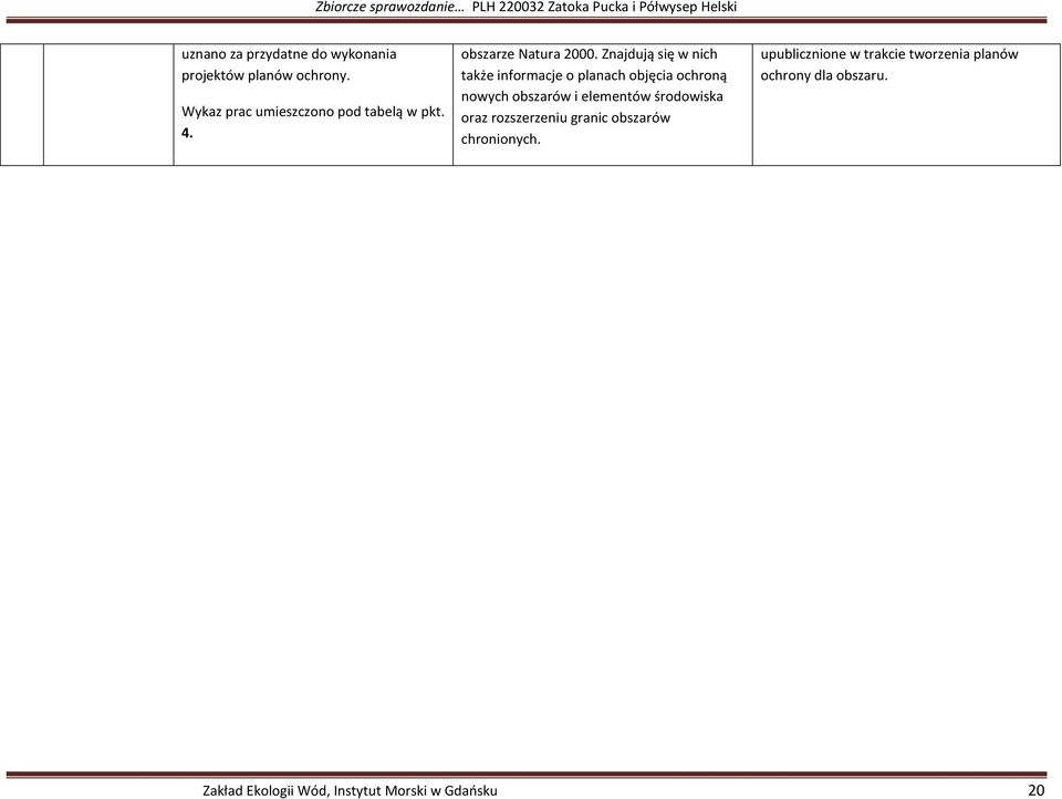Znajdują się w nich także informacje o planach objęcia ochroną nowych obszarów i elementów