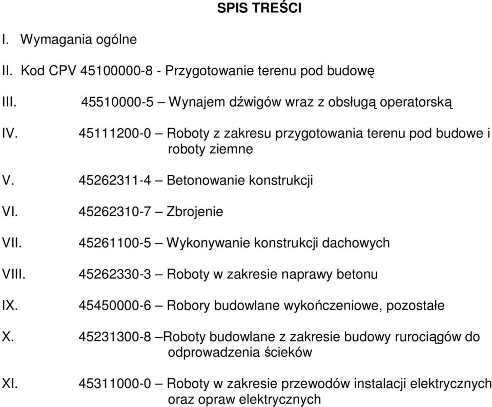 45262311-4 Betonowanie konstrukcji VI. VII. VIII. IX.