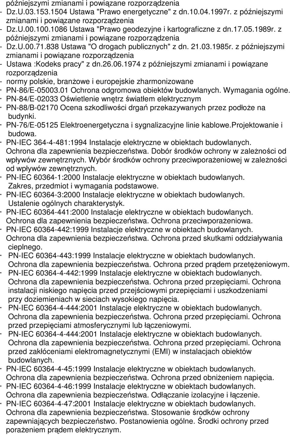 z późniejszymi zmianami i powiązane rozporządzenia - Ustawa :Kodeks pracy" z dn.26.06.