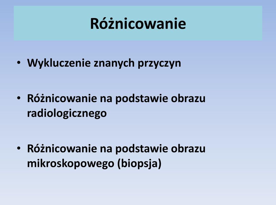 obrazu radiologicznego Różnicowanie