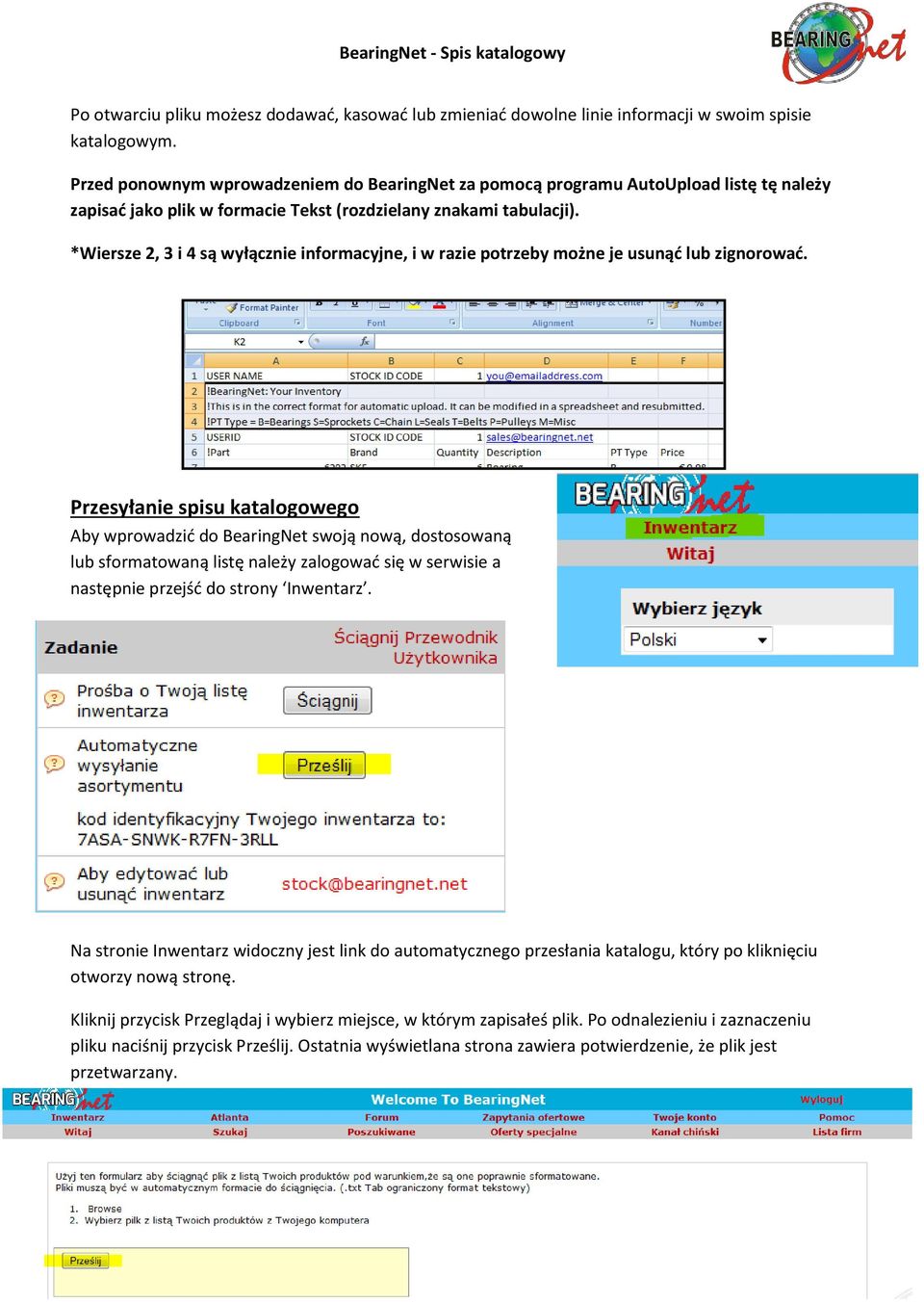 *Wiersze 2, 3 i 4 są wyłącznie informacyjne, i w razie potrzeby możne je usunąć lub zignorować.