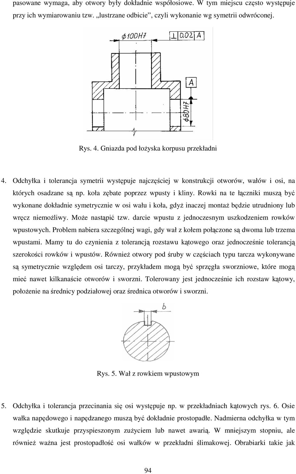 Rowki na te łączniki muszą być wykonane dokładnie symetrycznie w osi wału i koła, gdyŝ inaczej montaŝ będzie utrudniony lub wręcz niemoŝliwy. MoŜe nastąpić tzw.