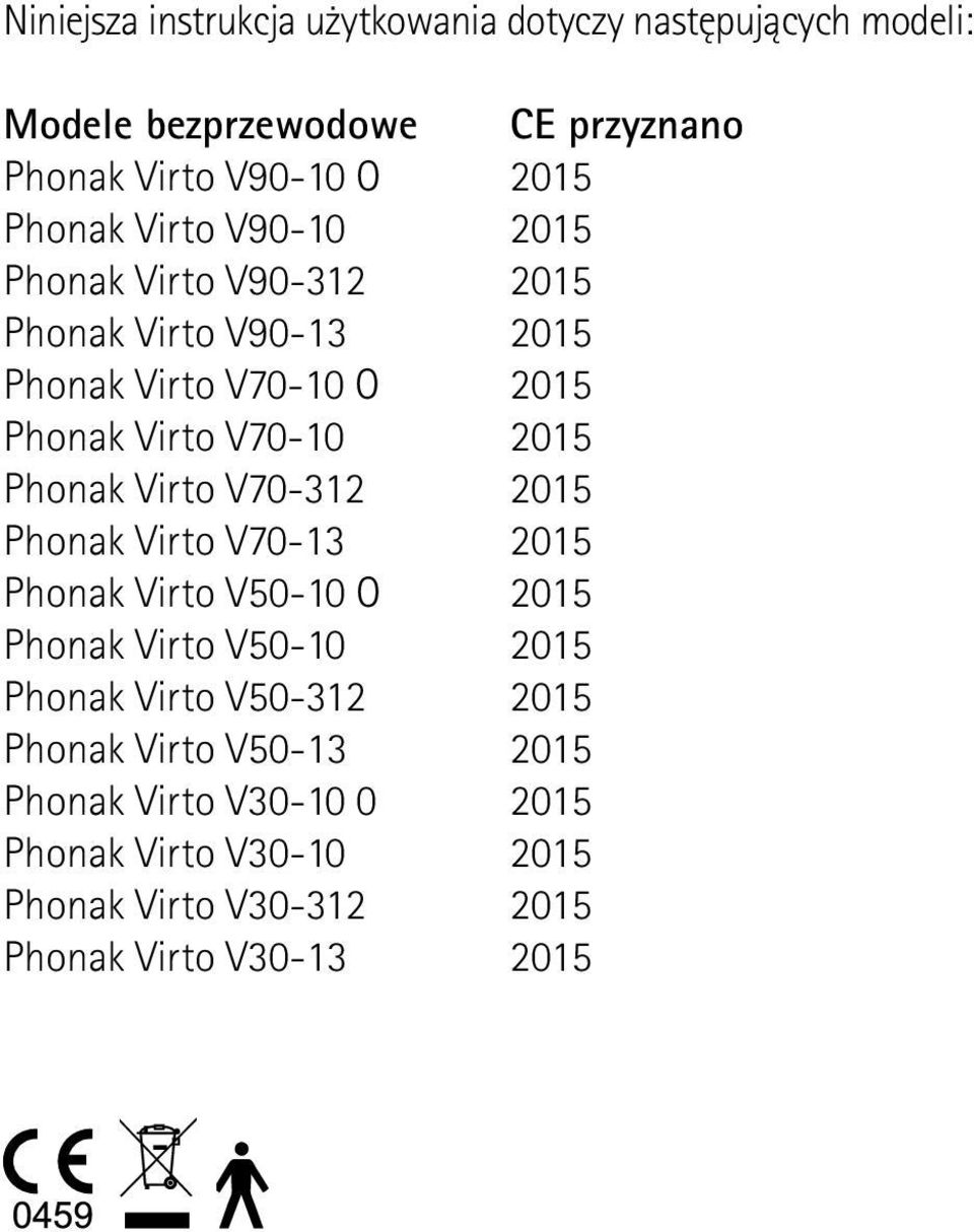 Phonak Virto V50-10 O Phonak Virto V50-10 Phonak Virto V50-312 Phonak Virto V50-13 Phonak Virto V30-10 0 Phonak Virto V30-10