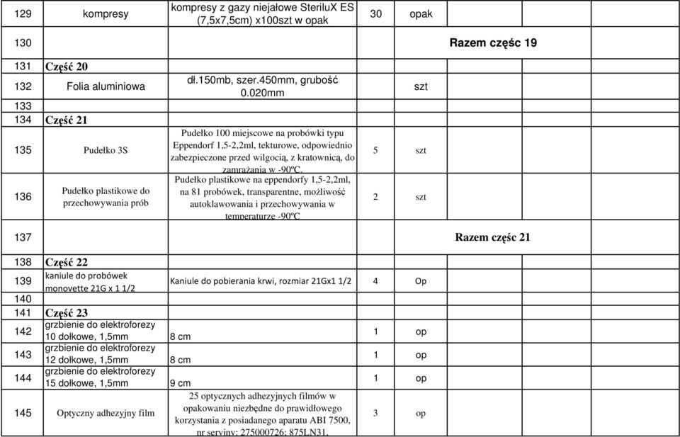 020mm Pudełko 100 miejscowe na probówki typu Eppendorf 1,5-2,2ml, tekturowe, odpowiednio zabezpieczone przed wilgocią, z kratownicą, do zamraŝania w -90ºC.