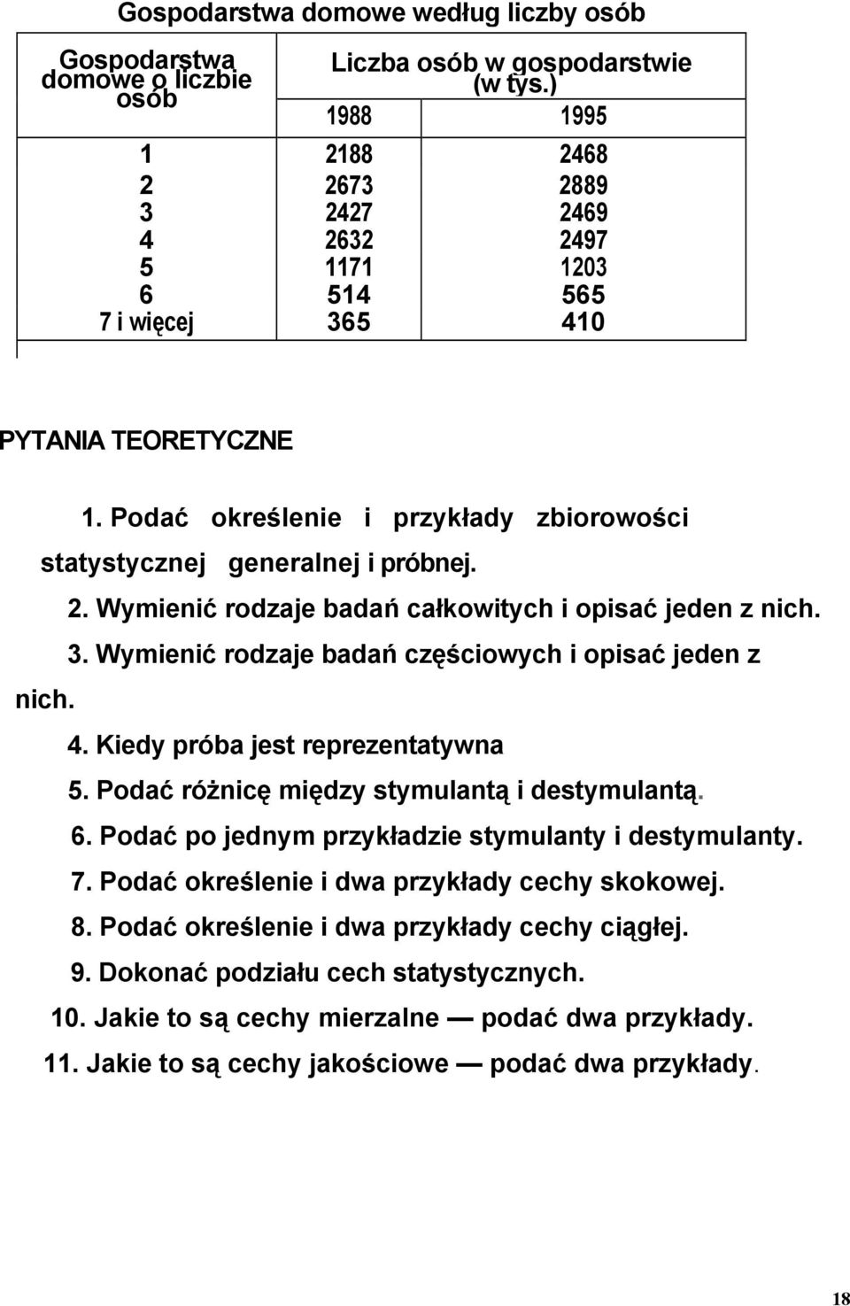 2. Wymienić rodzaje badań całkowitych i opisać jeden z nich. 3. Wymienić rodzaje badań częściowych i opisać jeden z nich. 4. Kiedy próba jest reprezentatywna 5.