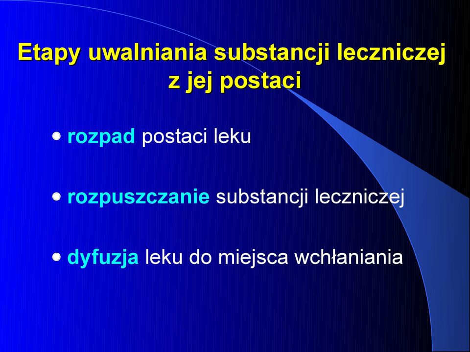 postaci leku rozpuszczanie