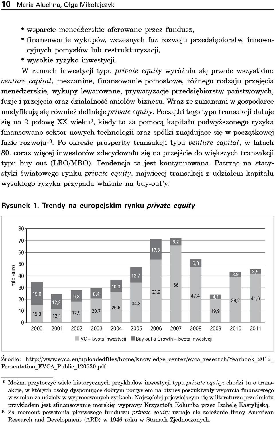 W ramach inwestycji typu private equity wyróżnia się przede wszystkim: venture capital, mezzanine, finansowanie pomostowe, różnego rodzaju przejęcia menedżerskie, wykupy lewarowane, prywatyzacje