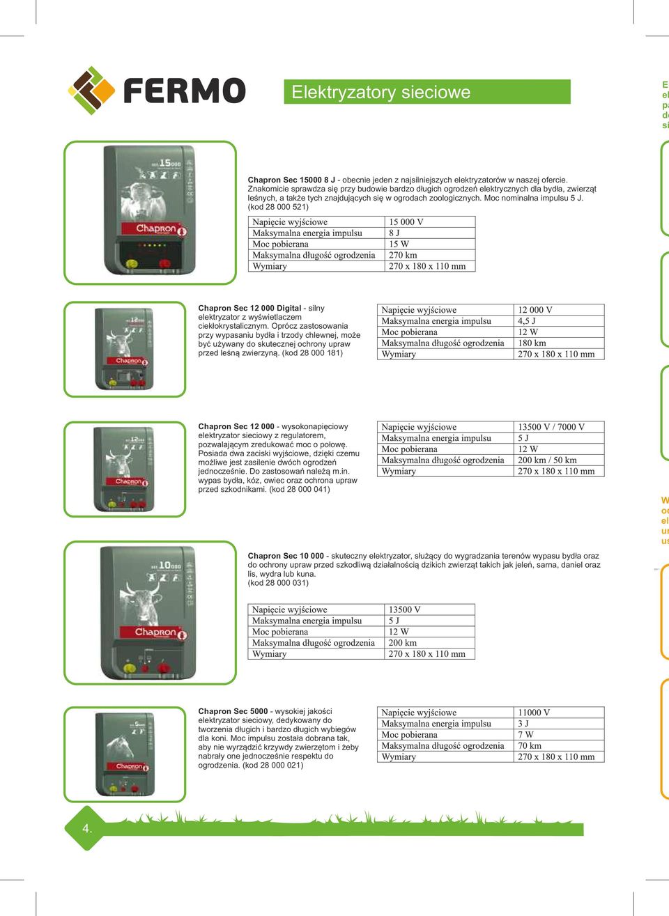 (kod 28 000 521) Chapron Sec 12 000 Digital - silny elektryzator z wyświetlaczem ciekłokrystalicznym.