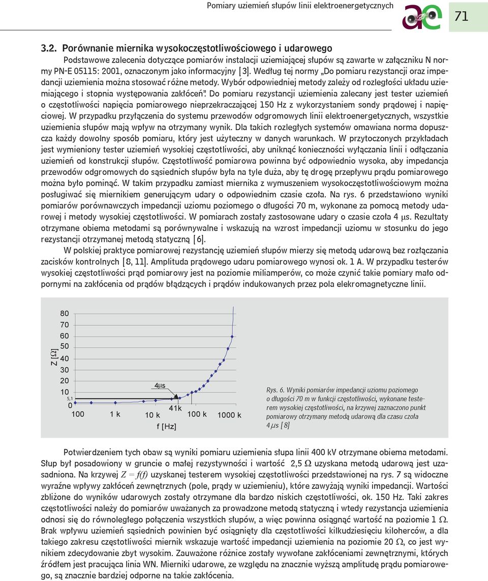 informacyjny [3]. Według tej normy Do pomiaru rezystancji oraz impedancji uziemienia można stosować różne metody.