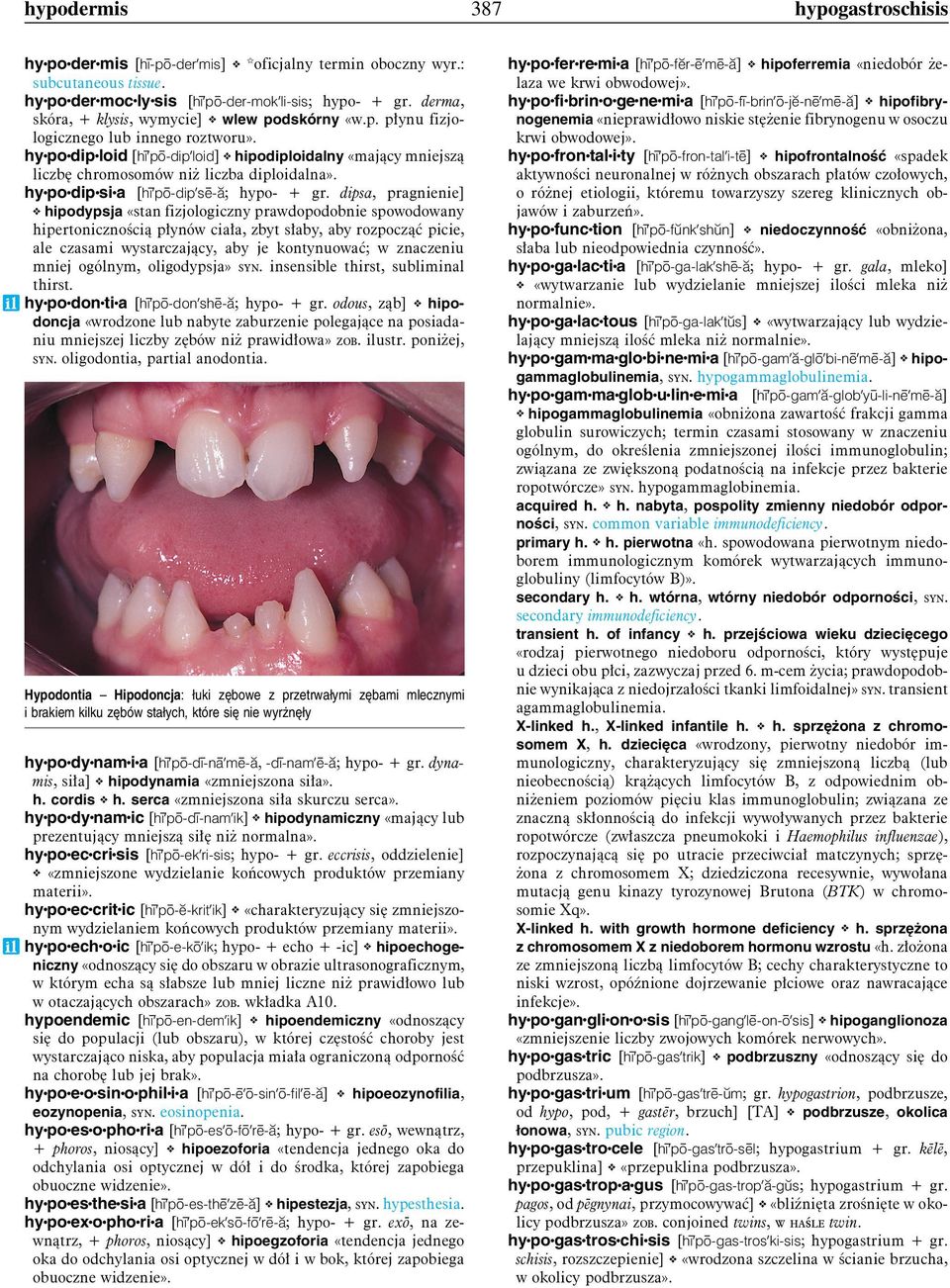 hy po dip loid [hī'pō-dip'loid] hipodiploidalny «mający mniejszą liczbę chromosomów niż liczba diploidalna». hy po dip si a [hī'pō-dip'sē-ă; hypo- + gr.