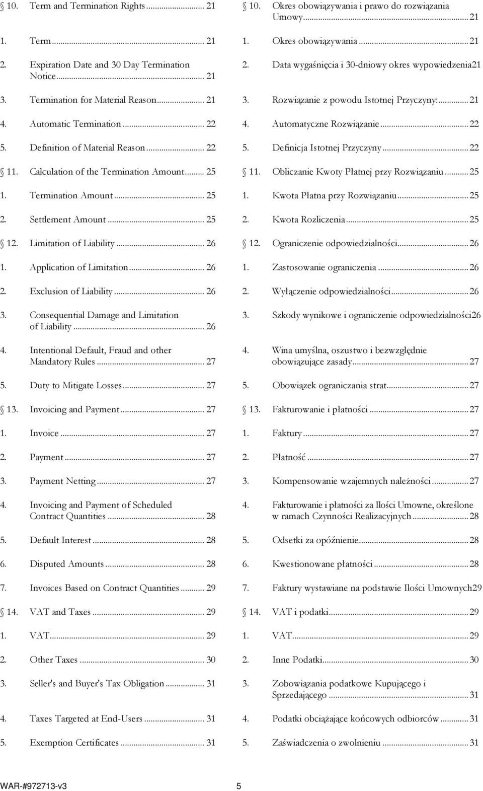 Application of Limitation... 26 2. Exclusion of Liability... 26 3. Consequential Damage and Limitation of Liability... 26 4. Intentional Default, Fraud and other Mandatory Rules... 27 5.