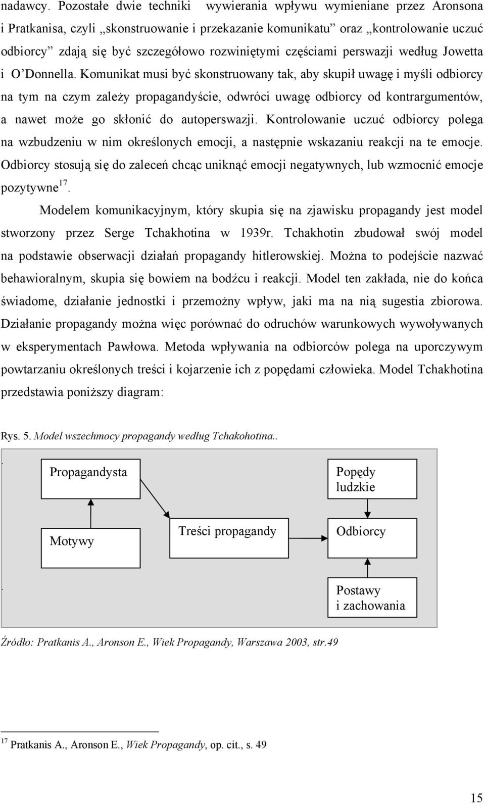 rozwiniętymi częściami perswazji według Jowetta i O Donnella.