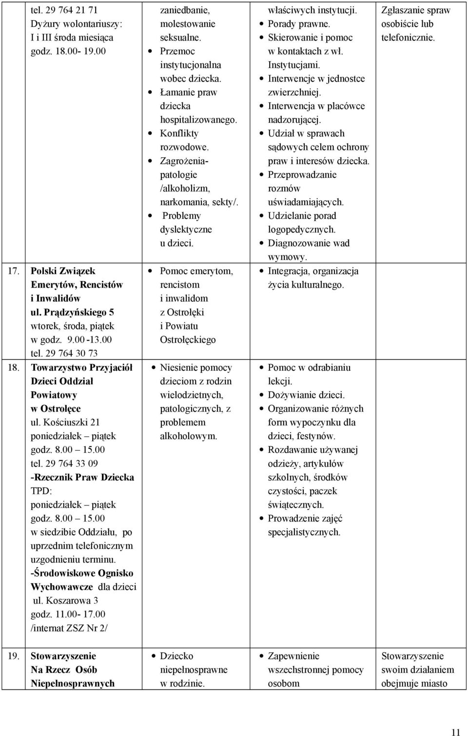 -Środowiskowe Ognisko Wychowawcze dla dzieci ul. Koszarowa 3 godz. 11.00-17.00 /internat ZSZ Nr 2/ zaniedbanie, molestowanie seksualne. Przemoc instytucjonalna wobec dziecka.