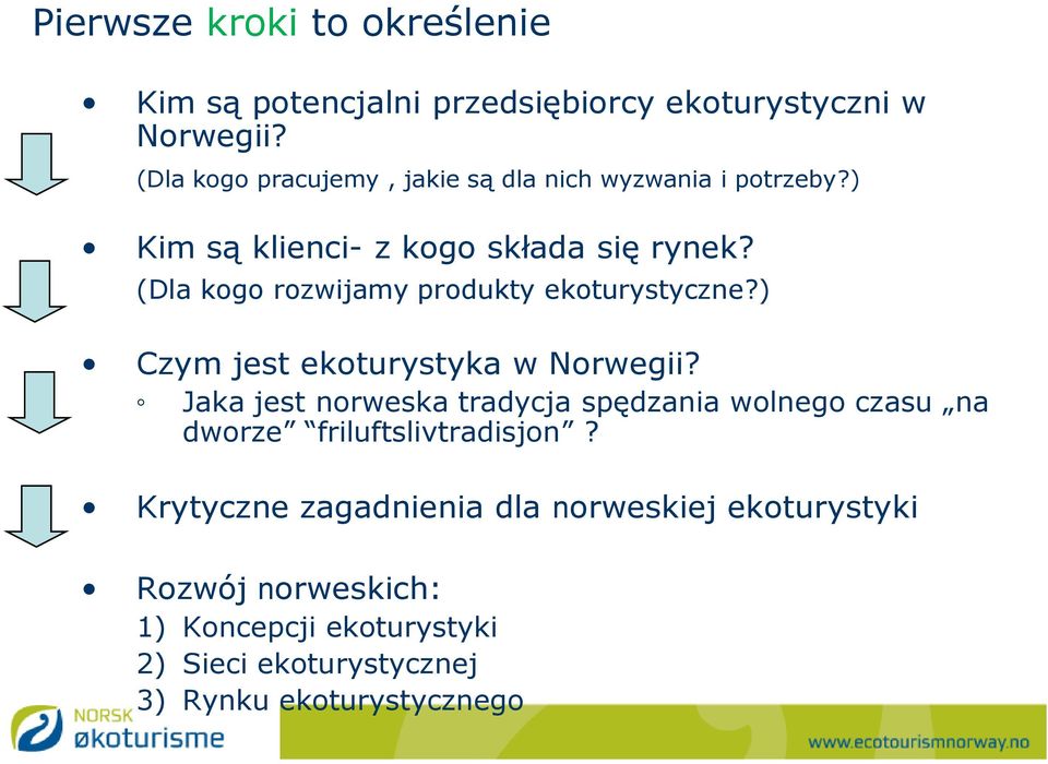 (Dla kogo rozwijamy produkty ekoturystyczne?) Czym jest ekoturystyka w Norwegii?