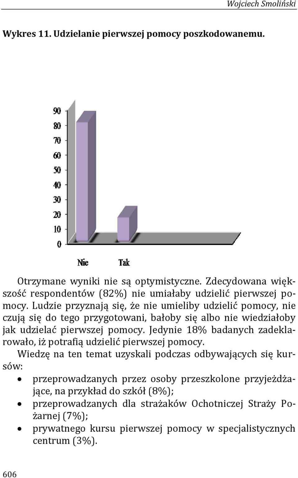 Ludzie przyznają się, że nie umieliby udzielić pomocy, nie czują się do tego przygotowani, bałoby się albo nie wiedziałoby jak udzielać pierwszej pomocy.