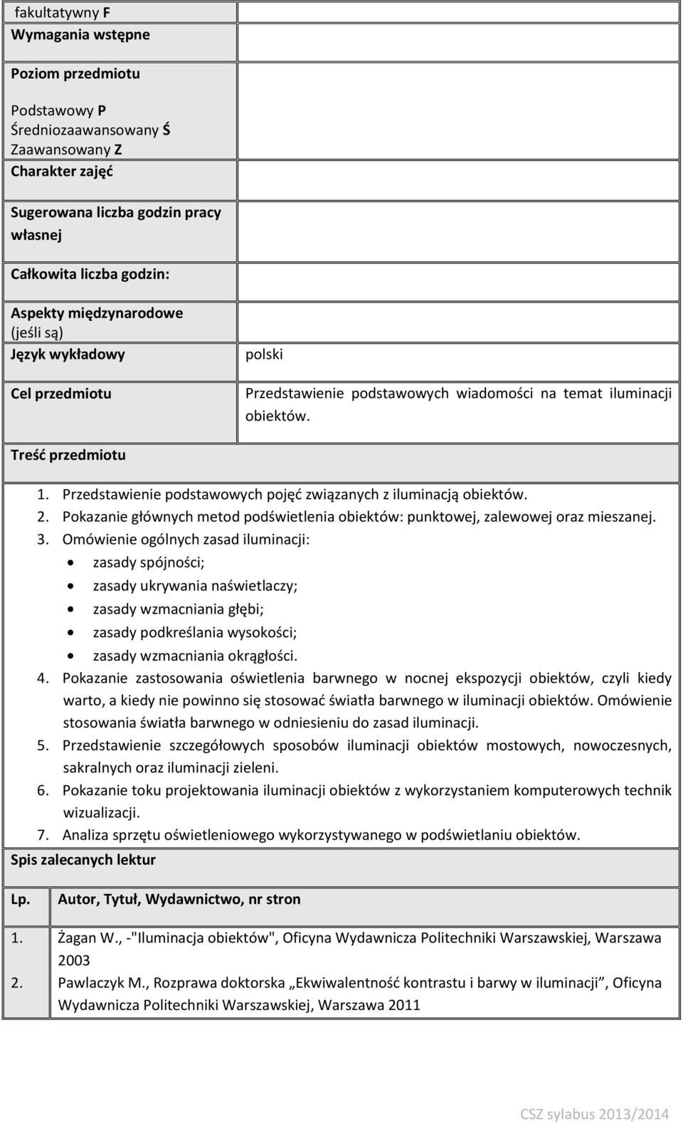 Przedstawienie podstawowych pojęć związanych z iluminacją obiektów. 2. Pokazanie głównych metod podświetlenia obiektów: punktowej, zalewowej oraz mieszanej. 3.