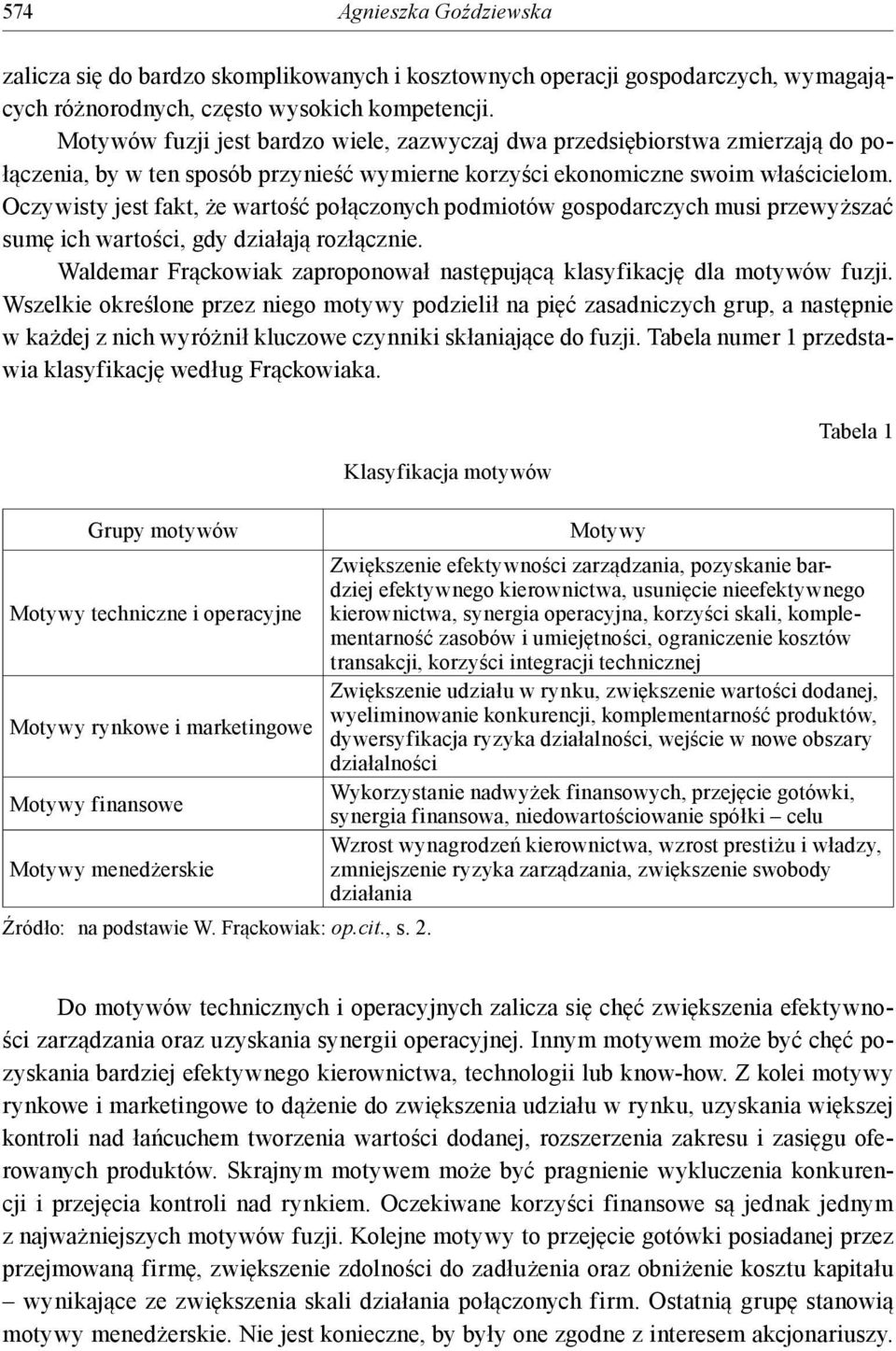 Oczywisty jest fakt, że wartość połączonych podmiotów gospodarczych musi przewyższać sumę ich wartości, gdy działają rozłącznie.