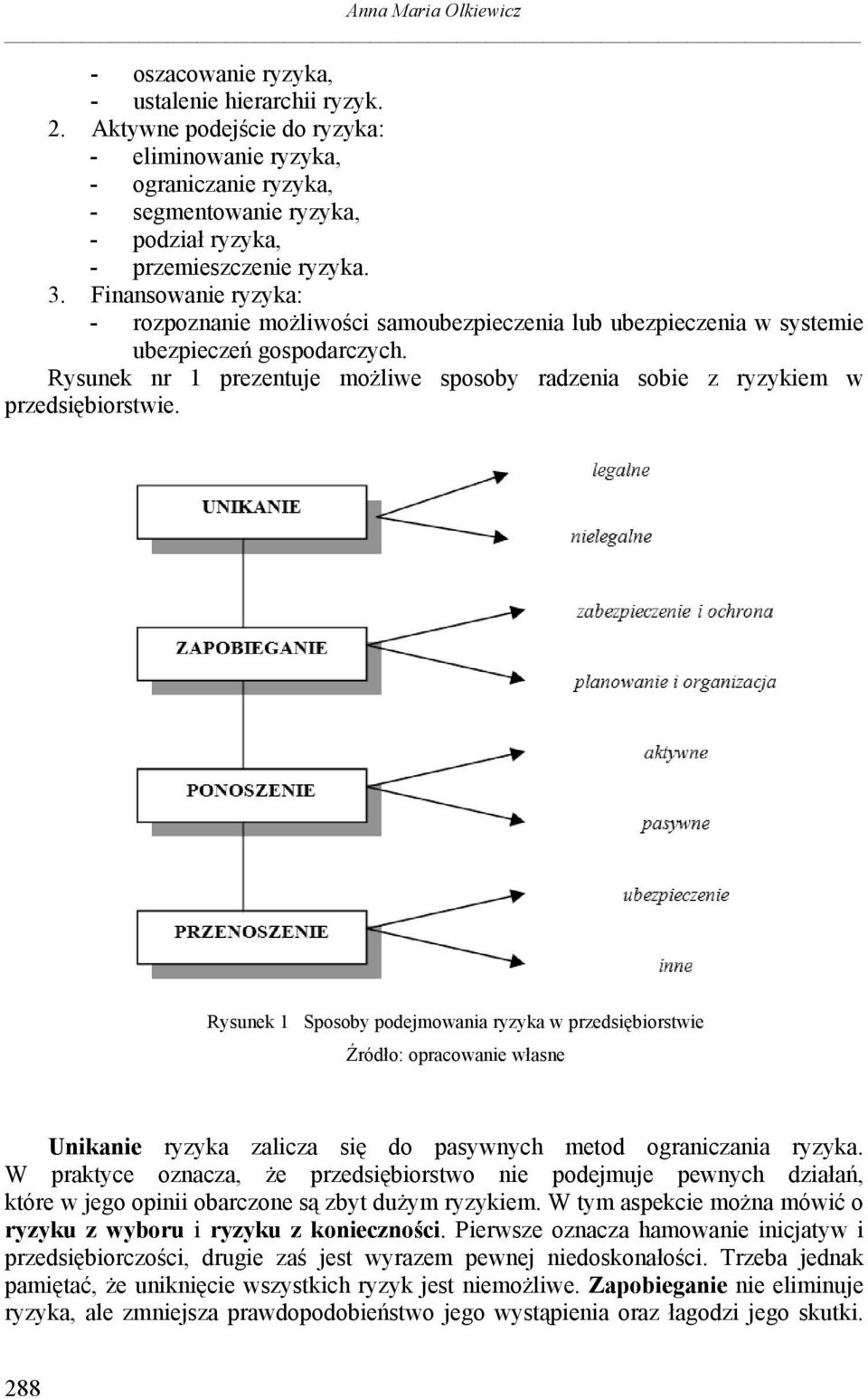 Finansowanie ryzyka: - rozpoznanie możliwości samoubezpieczenia lub ubezpieczenia w systemie ubezpieczeń gospodarczych.