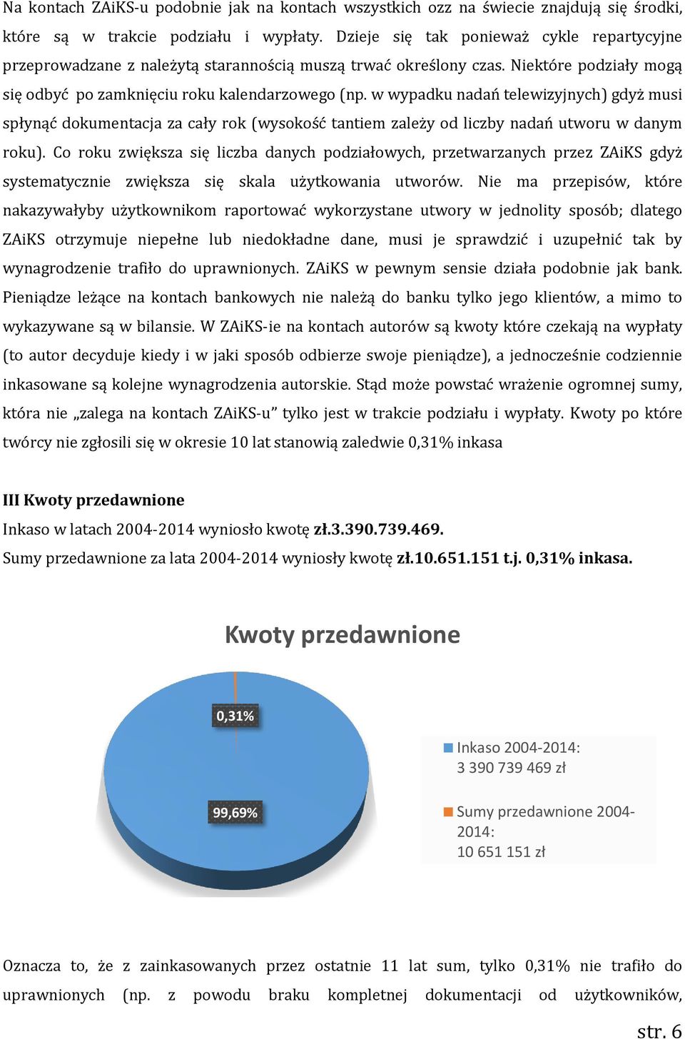 w wypadku nadań telewizyjnych) gdyż musi spłynąć dokumentacja za cały rok (wysokość tantiem zależy od liczby nadań utworu w danym roku).