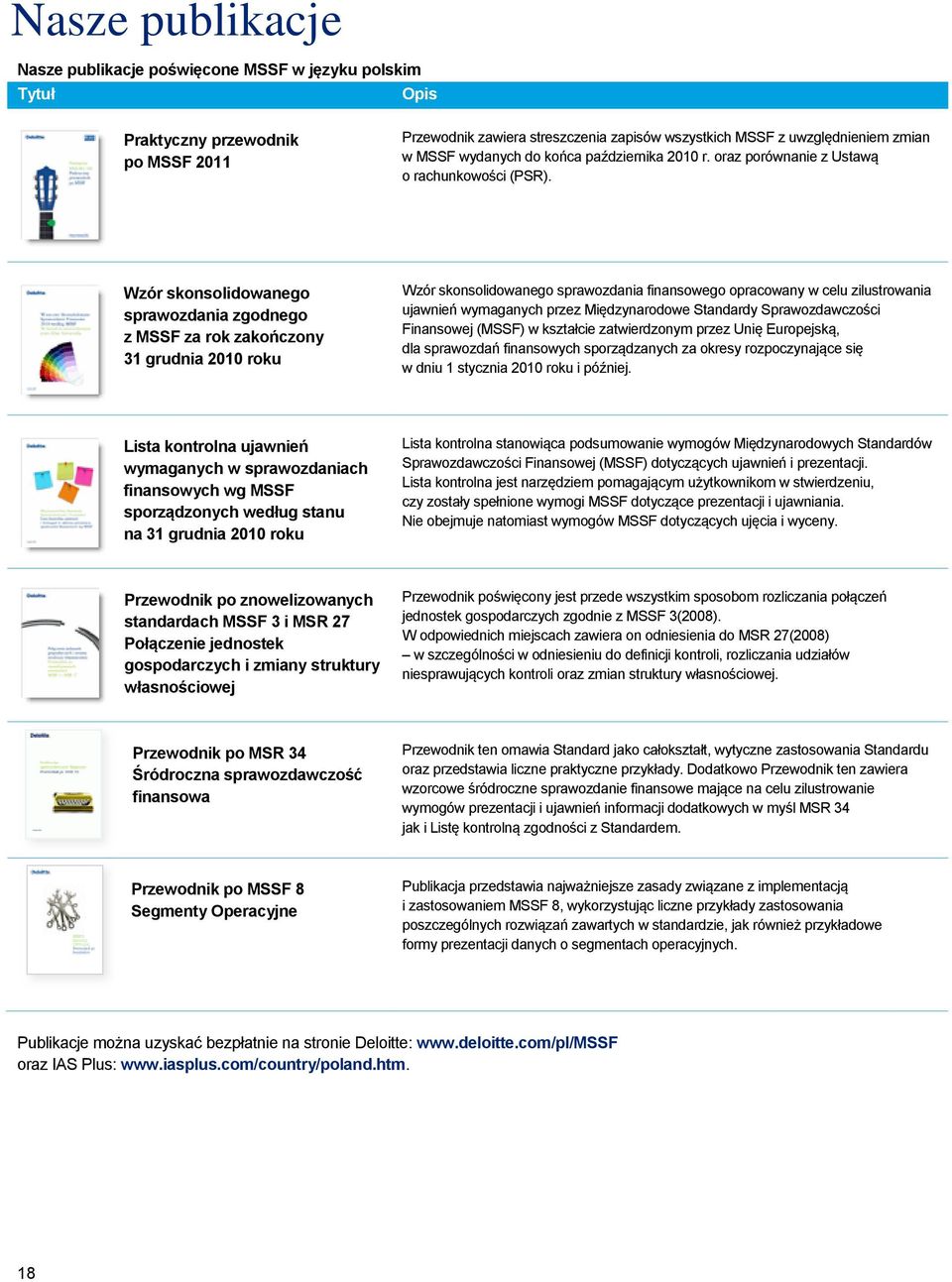 Wzór skonsolidowanego sprawozdania zgodnego z MSSF za rok zakończony 31 grudnia 2010 roku Wzór skonsolidowanego sprawozdania finansowego opracowany w celu zilustrowania ujawnień wymaganych przez