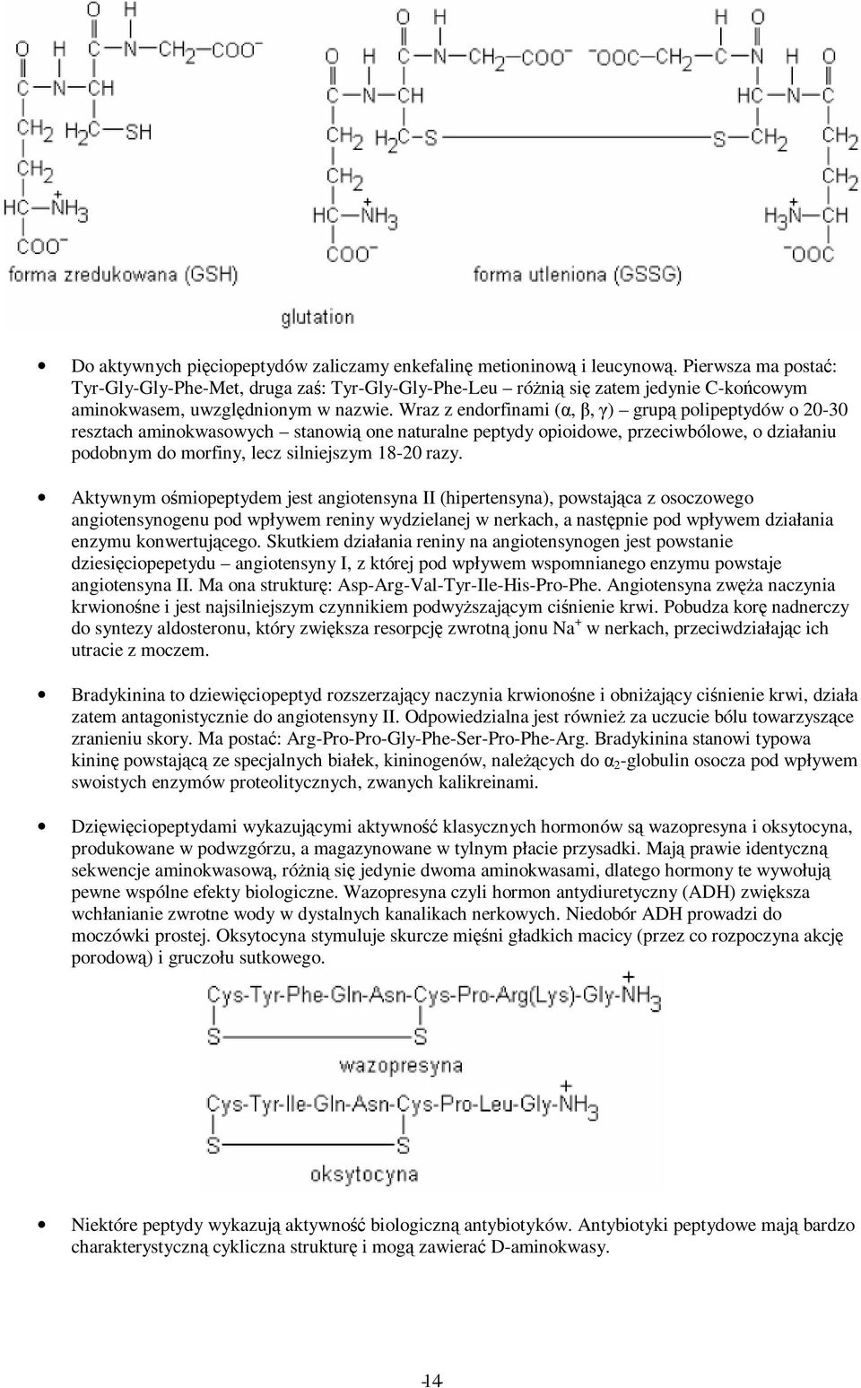 Wraz z endorfinami (α, β, γ) grupą polipeptydów o 20-30 resztach aminokwasowych stanowią one naturalne peptydy opioidowe, przeciwbólowe, o działaniu podobnym do morfiny, lecz silniejszym 18-20 razy.