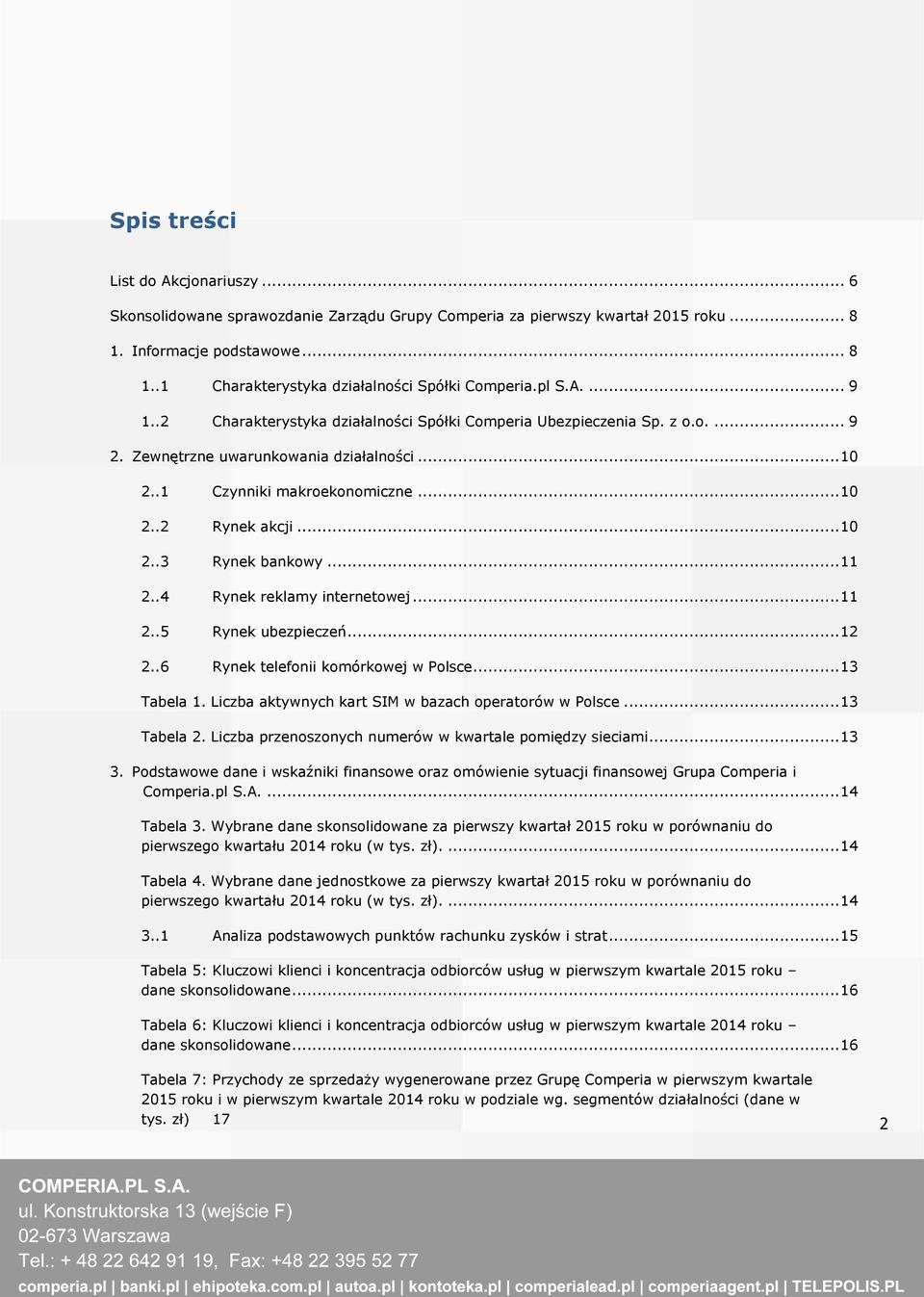 .. 11 2..4 Rynek reklamy internetowej... 11 2..5 Rynek ubezpieczeń... 12 2..6 Rynek telefonii komórkowej w Polsce... 13 Tabela 1. Liczba aktywnych kart SIM w bazach operatorów w Polsce... 13 Tabela 2.