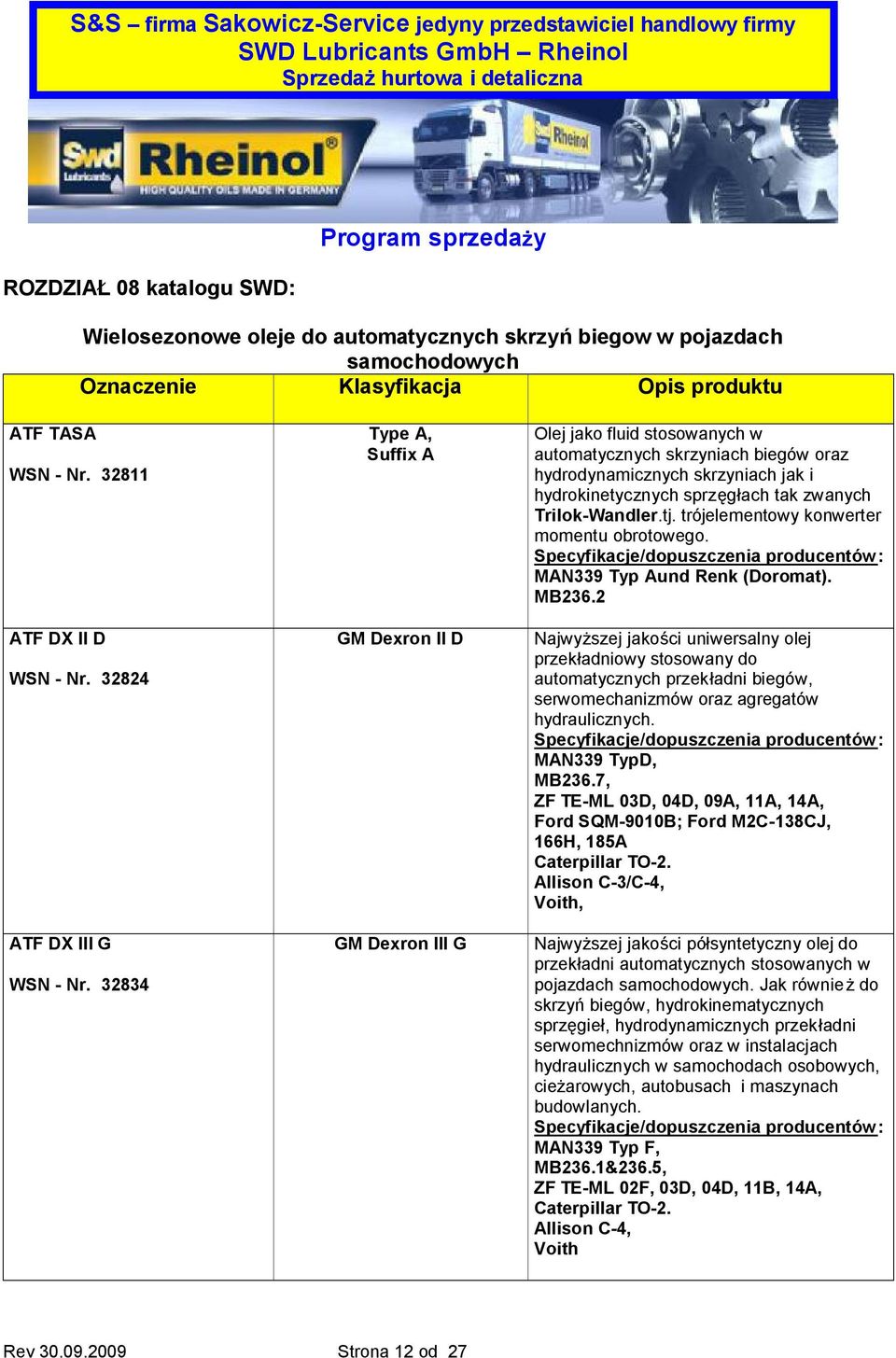 Trilok-Wandler.tj. trójelementowy konwerter momentu obrotowego. Specyfikacje/dopuszczenia producentów : MAN339 Typ Aund Renk (Doromat). MB236.