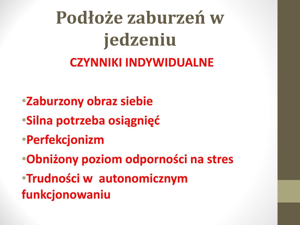 potrzeba osiągnięć Perfekcjonizm Obniżony