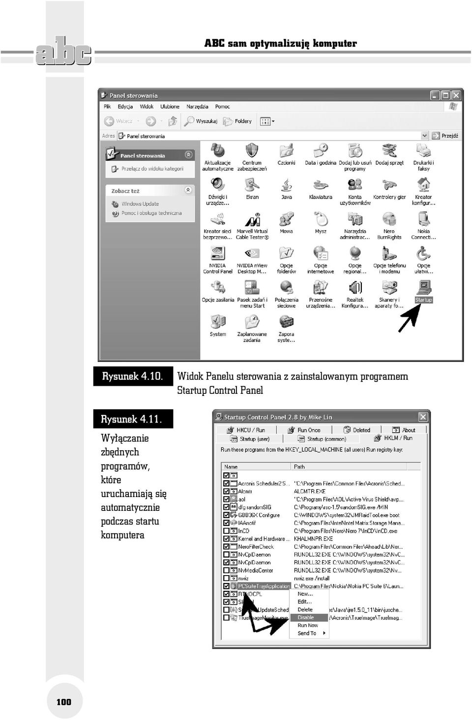 Startup Control Panel Rysunek 4.11.