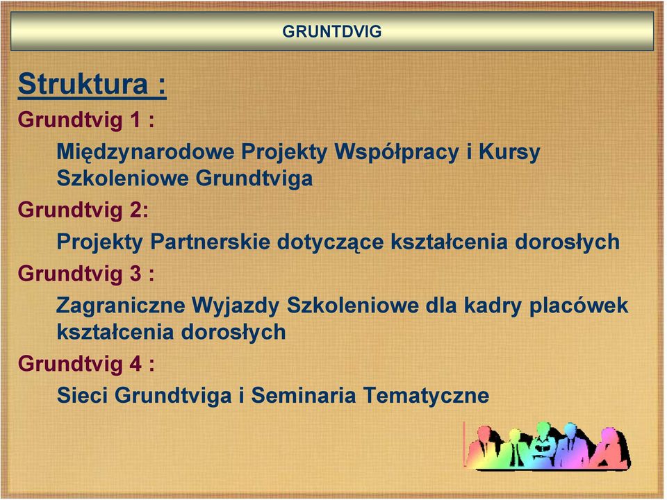 kształcenia dorosłych Grundtvig 3 : Zagraniczne Wyjazdy Szkoleniowe dla