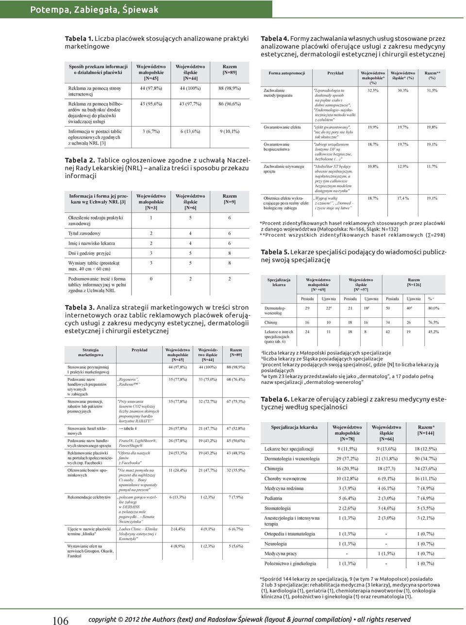 dojazdowej do placówki świadczącej usługi Informacja w postaci tablic ogłoszeniowych zgodnych z uchwałą NRL [3] [N=45] [N=44] [N=89] 44 (97,8%) 44 (100%) 88 (98,9%) 43 (95,6%) 43 (97,7%) 86 (96,6%) 3